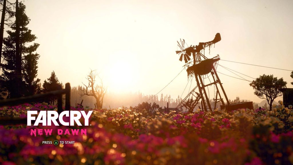 Far Cry New Dawn Title Screen with Tilting Windmill