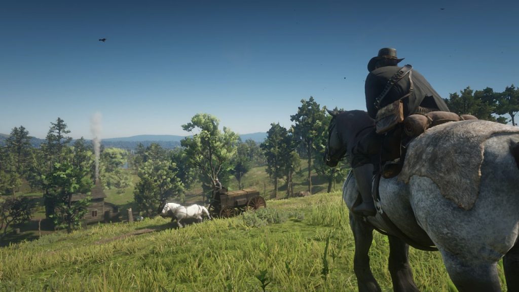 Red Dead Redemption II Arthur Overlooking Countryside on Horse