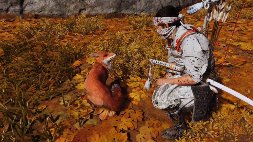 Ghost of Tsushima Petting a Fox