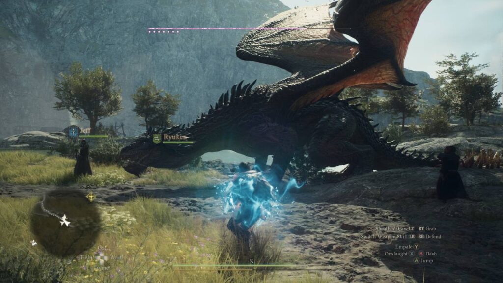 Fighting a Dragon in Dragons Dogma 2